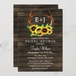 Invitation Sunflowers Antlers Country Chic Fête des mariées