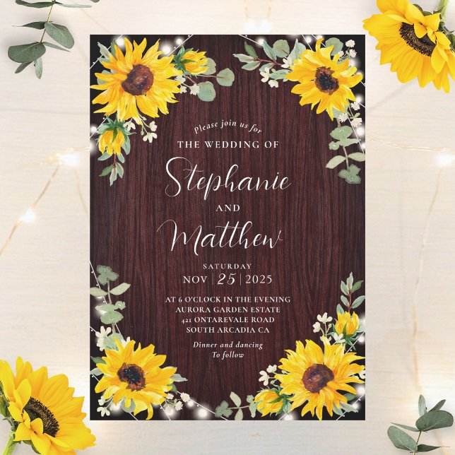 Invitation Sunflowers Babys Lumières du souffle Mariage en bo (Créateur téléchargé)