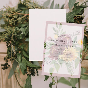Invitation Sunflowers Bold Floral rose Mariage