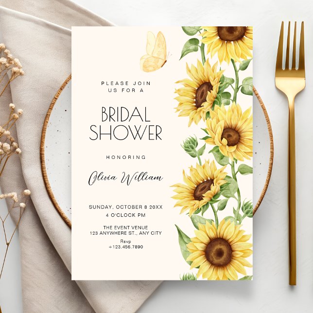 Invitation Sunflowers bridal shower (Créateur téléchargé)