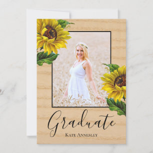 Invitation Sunflowers Country Chic Graduation Party