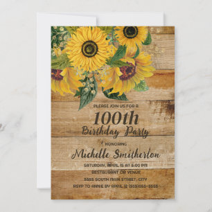 Invitation Sunflowers Grange Bois Occident 100e anniversaire
