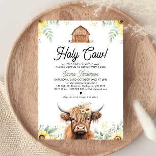 Invitation Sunflowers Highland Cow Saint-Vache Baby shower