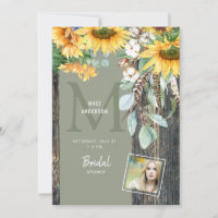 Sunflowers Rustic Photo Sage Fête des mariées