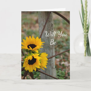 Invitation Sunflowers Wagon Wheels Tu Seras Ma Femme D'Accuei