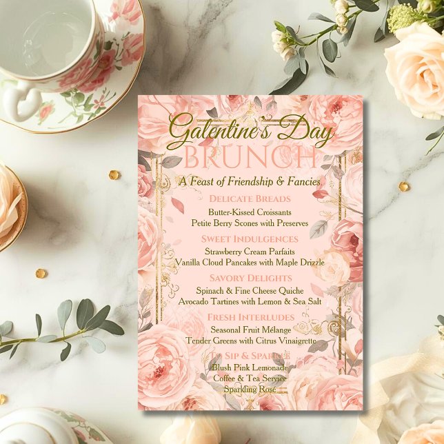 Invitation Sunlit Rococo Garden Galentine Brunch Florals Tea (Créateur téléchargé)