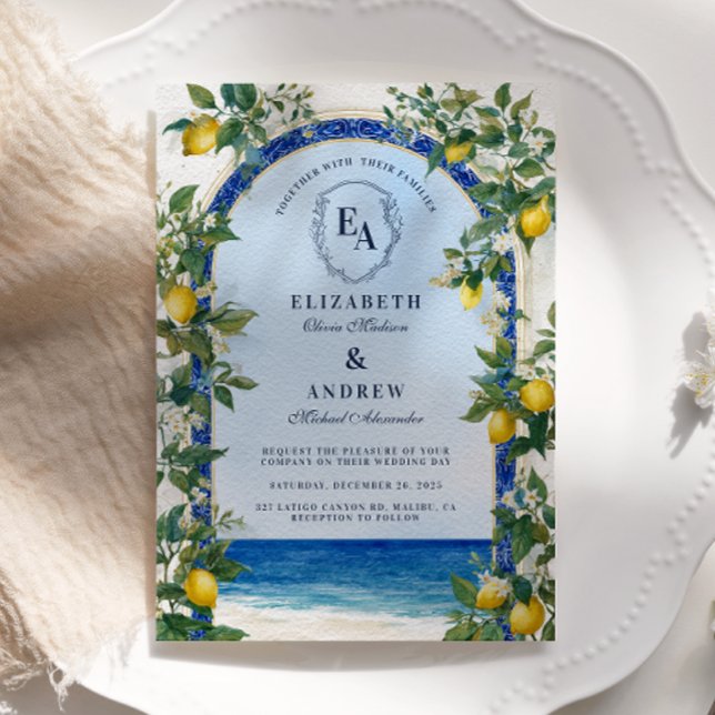 Invitation Sunny Amalfi Lemon Grove Mariage (Créateur téléchargé)