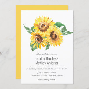 Invitation Sunny Yellow Watercolor Mariage  