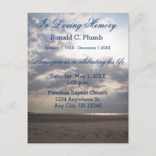 Invitation Sunrise Funérailles Service commémoratif
