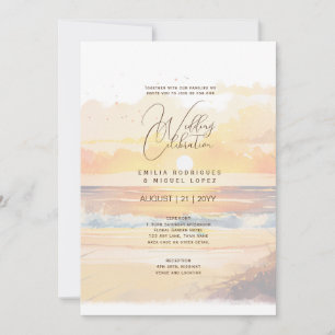 Invitation Sunset Beach Destination Mariage côtier