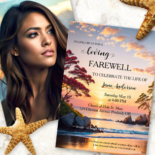 Invitation Sunset Beach Photo Fête de la vie