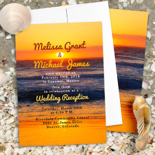 Invitation Sunset Beach Post Mariage Réception uniquement Inv