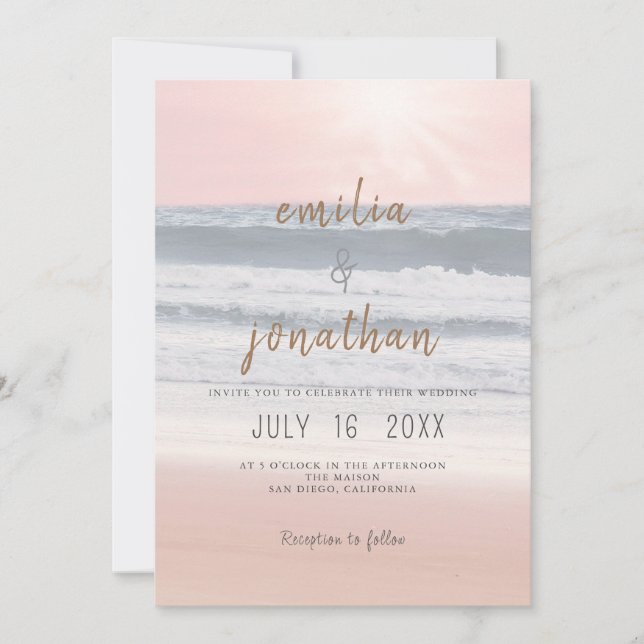 Invitation Sunset Beach Wedding | Oceanside Wedding (Devant)
