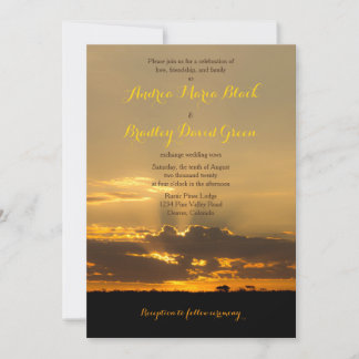 Invitation Sunset Namibie Afrique Mariage paysage