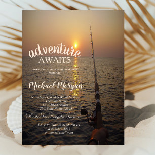 Invitation Sunset Ocean Fishing RetiParty