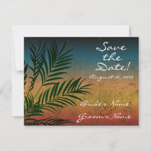 Invitation Sunset Palm Tree Branch Enregistrer la date