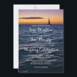 Invitation Sunset Sail Contemporary Nautical Wedding Invitati<br><div class="desc">Un choix décontracté moderne dans les invitations de mariage,  ce design fonctionne bien pour les mariages côtiers ou de destination ou tout mariage avec un thème nautique. Prêt à customiser avec vos informations spécifiques.</div>