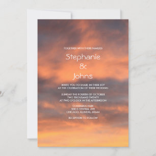 Invitation Sunset Sky Pittoresque Cloudy Orange Mariage color