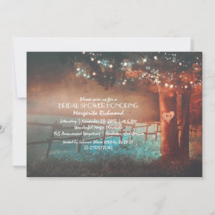 Invitation Sunset Tree Lights Rustic Fête des mariées extérie