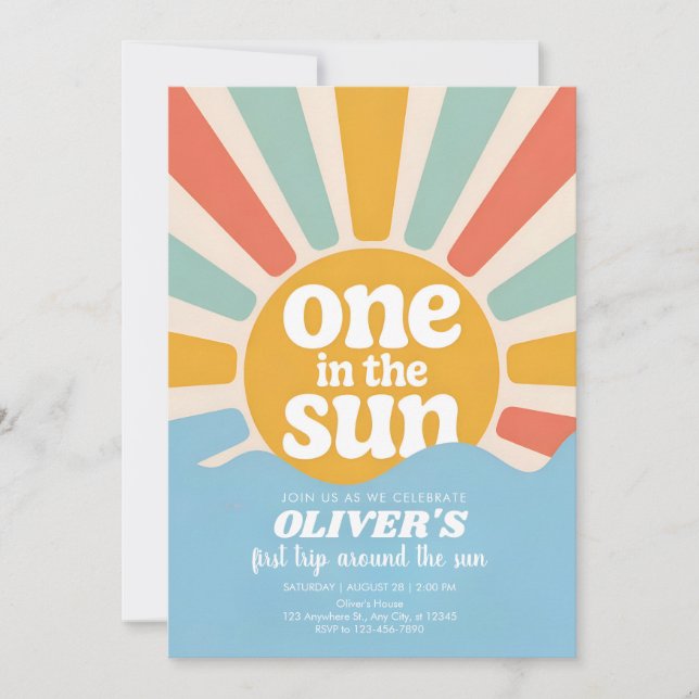 Invitation Sunshine and Smiles One Year Celebration  (Devant)