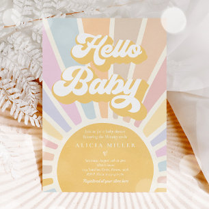 Invitation Sunshine Baby shower Boho Retro Rose Sunshine