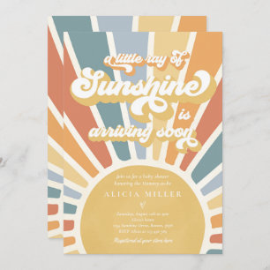 Invitation Sunshine Baby shower Muet Boho Retro Sunshine