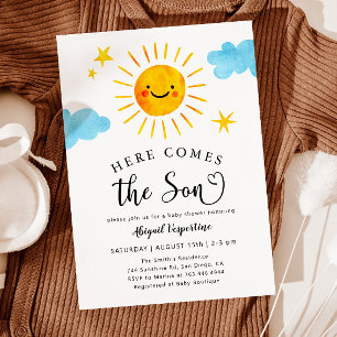 Invitation Sunshine Baby shower Voici l'invitation du fils