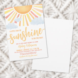 Invitation Sunshine Boho Genre Neutre Baby shower Soleil