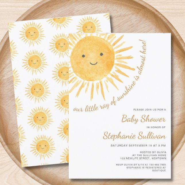 Invitation Sunshine Boho Sun Baby shower non sexiste (Créateur téléchargé)