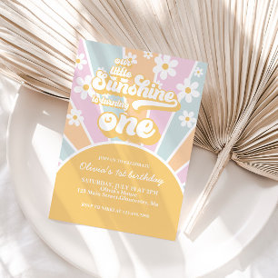Invitation Sunshine daisy boho pastel floral premier annivers
