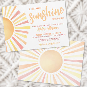 Invitation Sunshine Genre Neutre Boho Baby shower Soleil