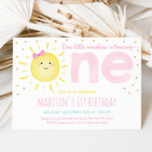 Invitation Sunshine Pink Gold Premier anniversaire