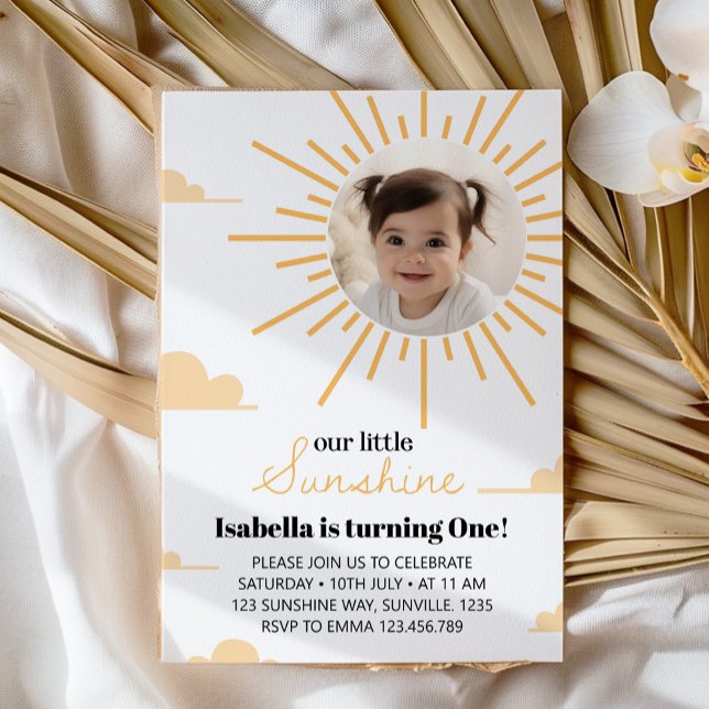 Invitation Sunshine Premier Voyage Autour Du Soleil Invitatio (Créateur téléchargé)