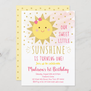 Invitation Sunshine Rose & Or Premier anniversaire