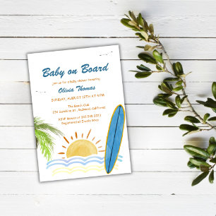 Invitation Sunshine Surf Tropical Baby à bord du Baby shower