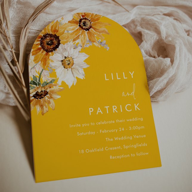 Invitation Sunshine tournesol Mariage moderne (Créateur téléchargé)