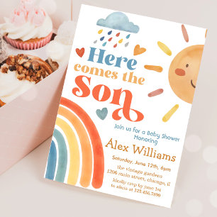 Invitation Sunshine Voici le fils Baby shower garçon