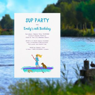 Invitation SUP Paddleboard Ado fête d'anniversaire