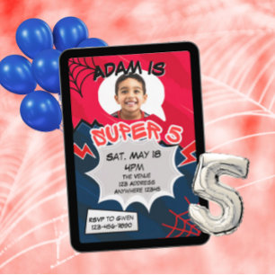 Invitation Super 5 Rouge Noir Web Comic 5e Anniversaire