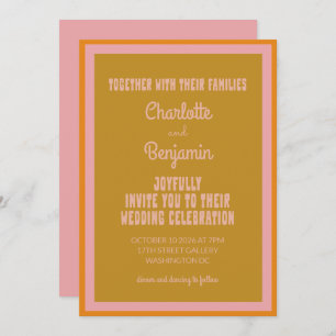 Invitation Super 60s les années 70 Colorful Rose Mustard Mari