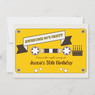 Invitation Super 80's Mixtape New Wave Dance Party