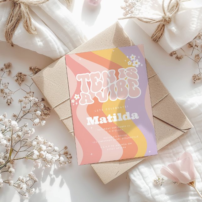 Invitation super arc-en-ciel dix est un cool de marguerite ré (Créateur téléchargé)