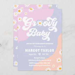 Invitation Super Baby Daisy Boho Hippy Vibes Baby shower