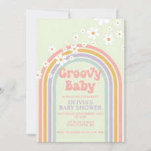 Invitation Super Baby Pastel Baby shower arc-en-ciel Invitati