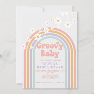 Invitation Super Baby Pastel Baby shower arc-en-ciel Invitati