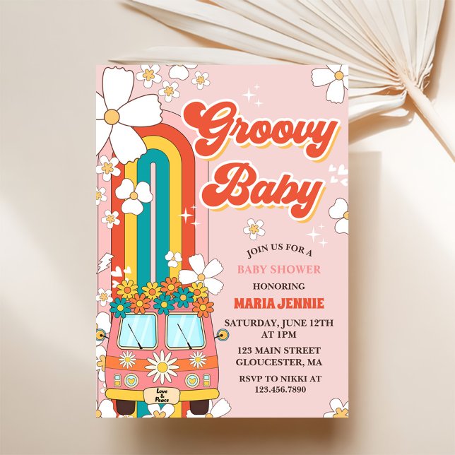 Invitation Super Baby Retro Rainbow Baby shower Party (Créateur téléchargé)