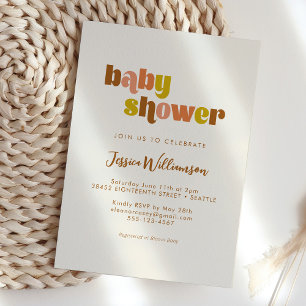 Invitation Super Baby shower Boho Peach Peach Cute Boho