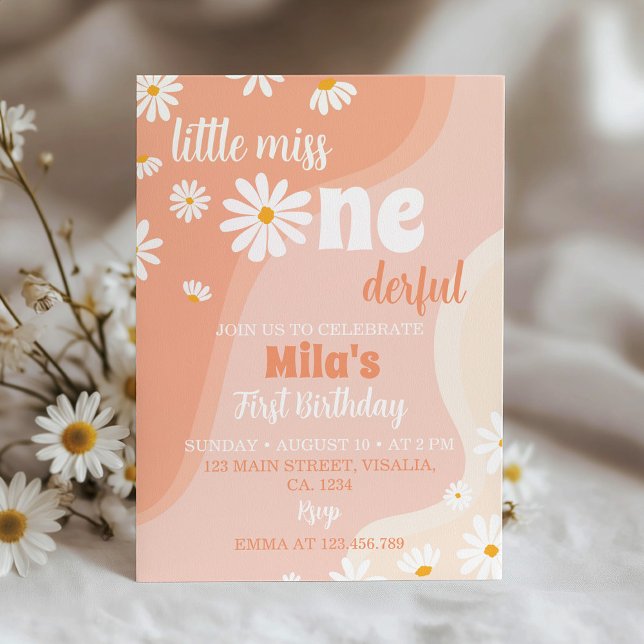 Invitation super Boho Daisy 1er anniversaire (Créateur téléchargé)