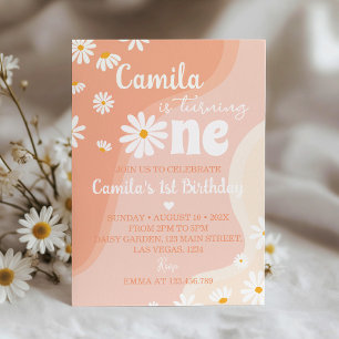 Invitation super Boho Daisy 1er anniversaire