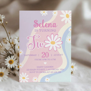 Invitation super Boho Daisy 2e anniversaire